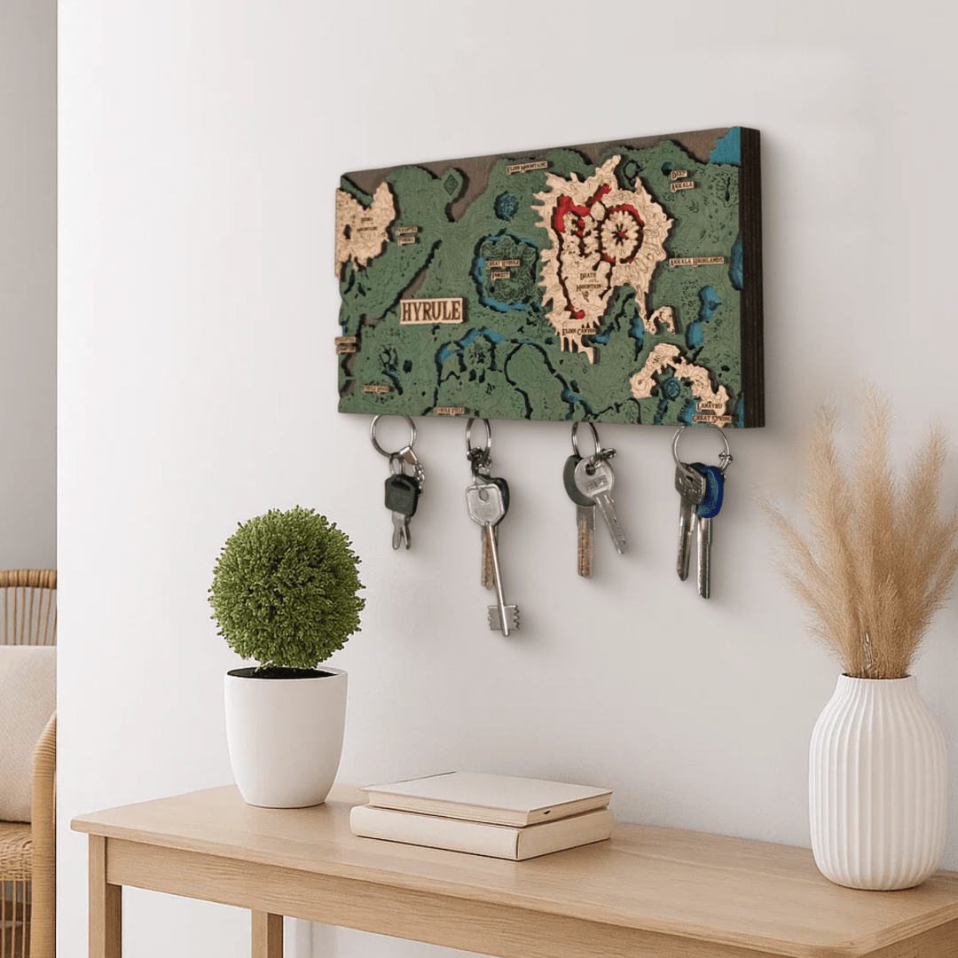 THE HYRULE 3D WOOD KEY HOLDER - ZeWood