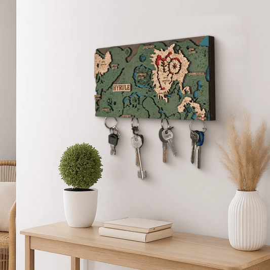 THE HYRULE 3D WOOD KEY HOLDER - ZeWood