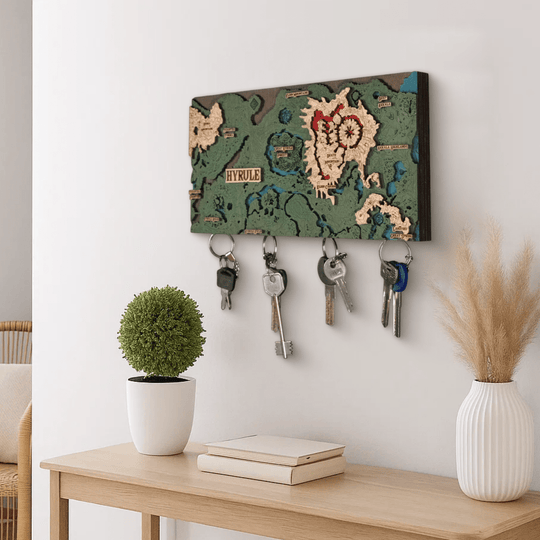 THE HYRULE 3D WOOD KEY HOLDER - ZeWood