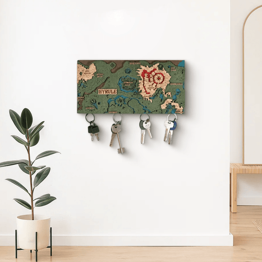 THE HYRULE 3D WOOD KEY HOLDER - ZeWood