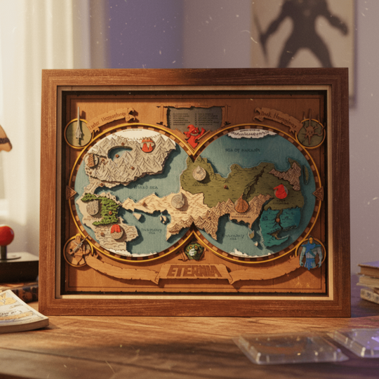 3D WOODEN MYSTIC REALMS MAP - ZeWood