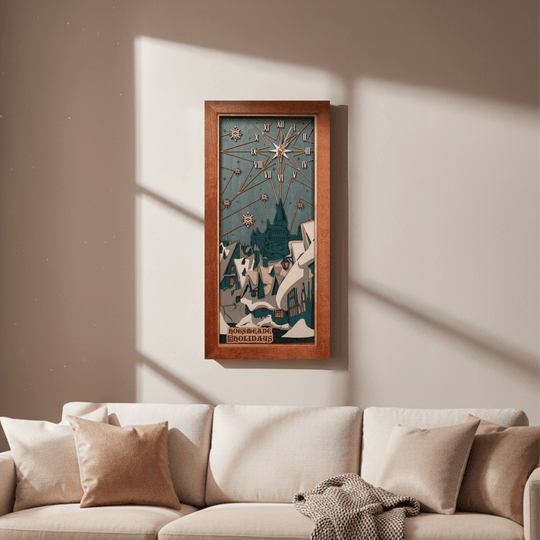HOGSMEADE™ HOLIDAYS 3D WALL CLOCK - ZeWood