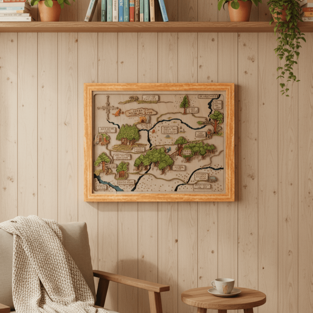 WINNIE THE POOH 3D WOOD MAP - ZeWood