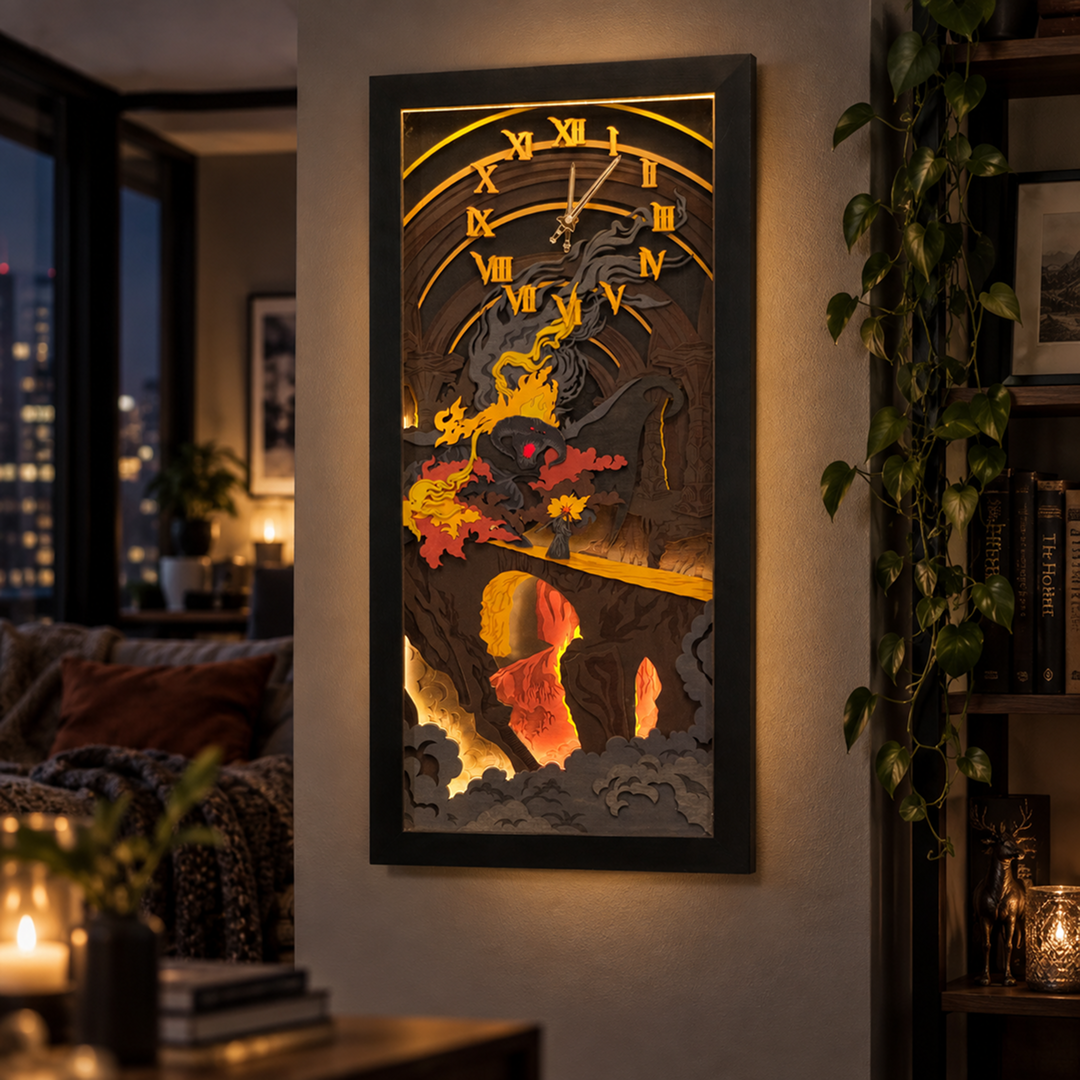 THE BALROG 3D WALL CLOCK WITH LIGHTING