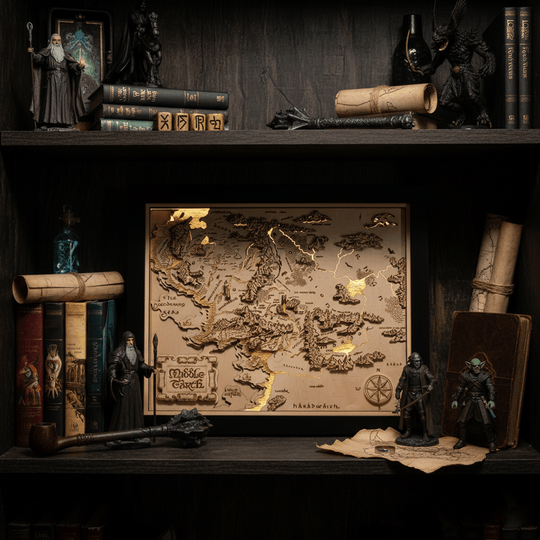 3D MIDDLE EARTH™ 3D WOOD MAP NATURAL EDITION - ZeWood