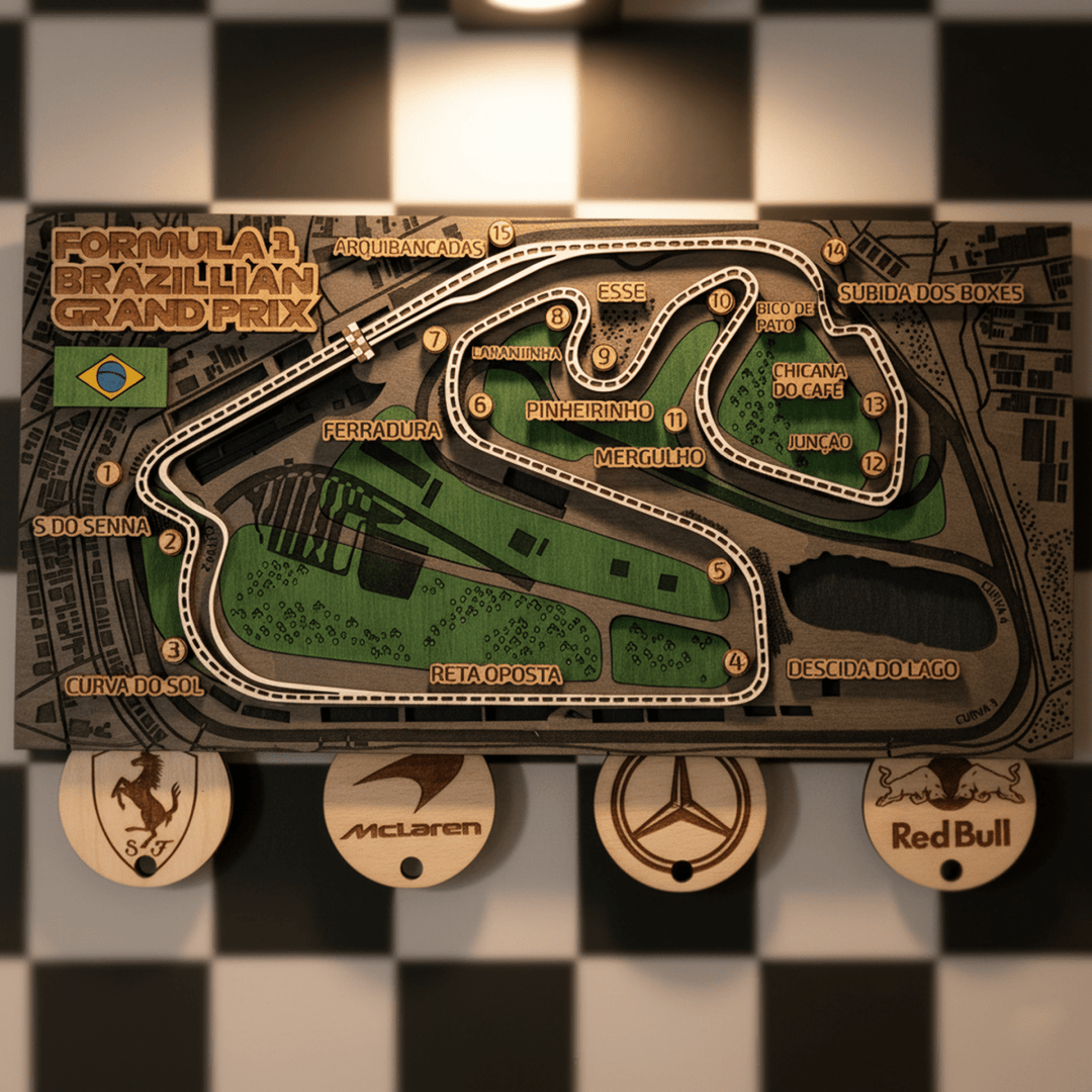 FORMULA 1 BRAZILIAN GRAND PRIX KEY HOLDER - ZeWood