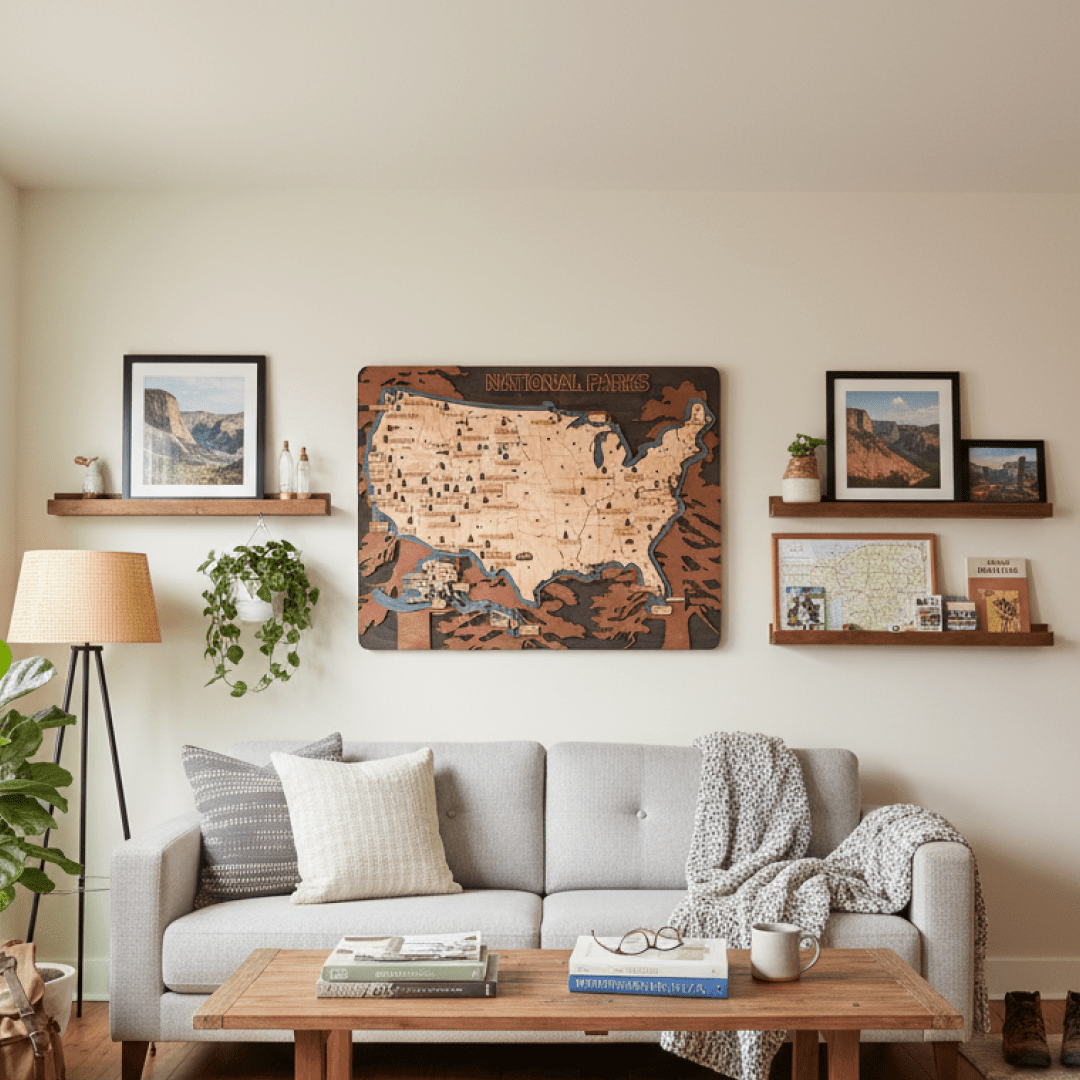 NATIONAL PARKS 3D WOOD MAP - ZeWood