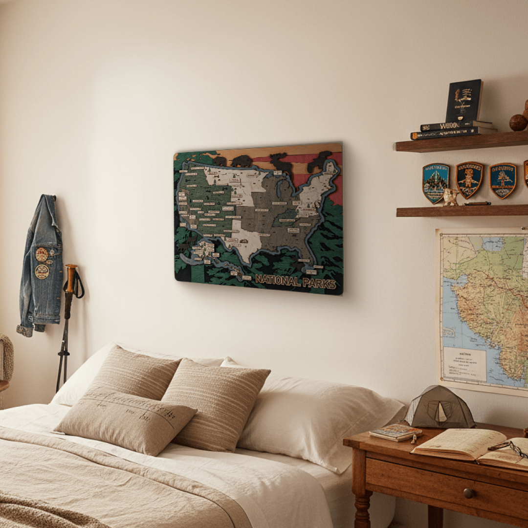 NATIONAL PARKS 3D WOOD MAP - ZeWood