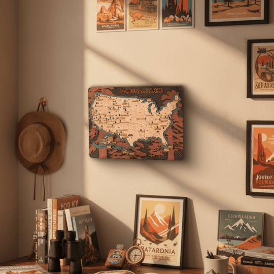 NATIONAL PARKS 3D WOOD MAP - ZeWood