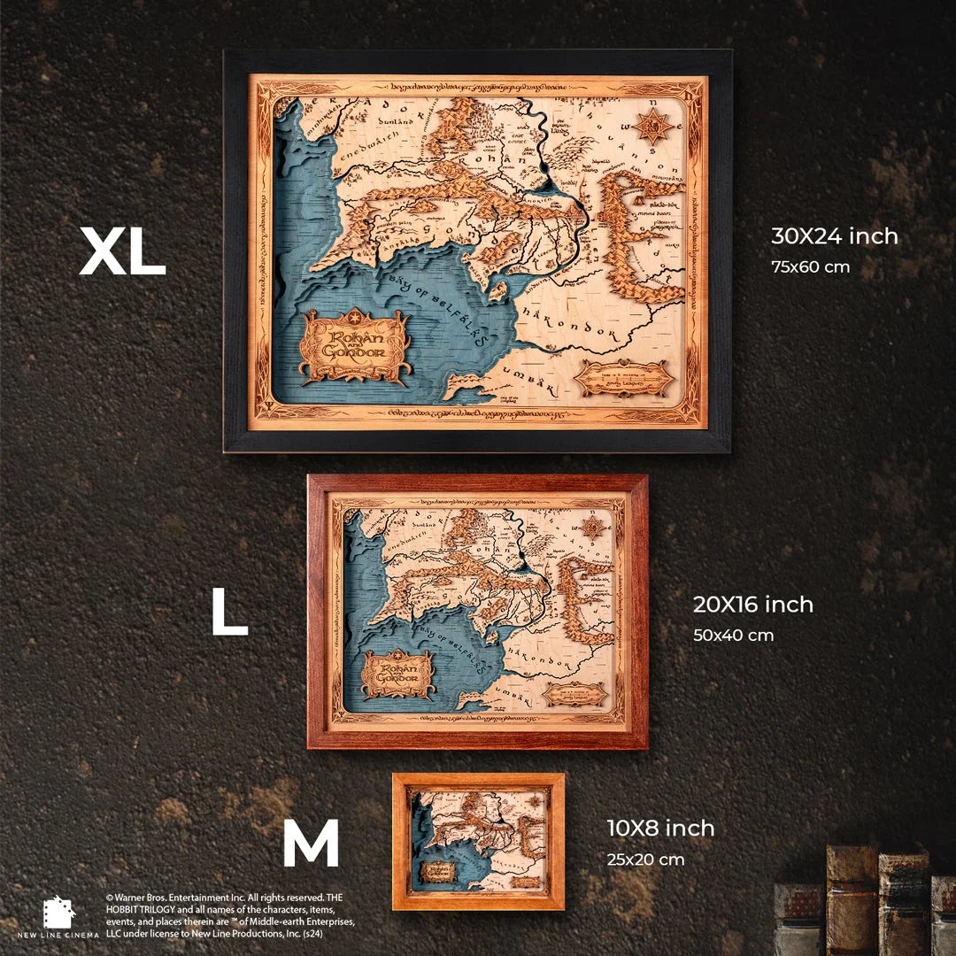 ROHAN AND GONDOR 3D WOOD MAP ZeWood Inc.