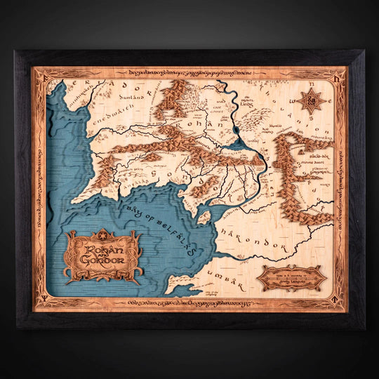 ROHAN AND GONDOR 3D WOOD MAP ZeWood Inc.