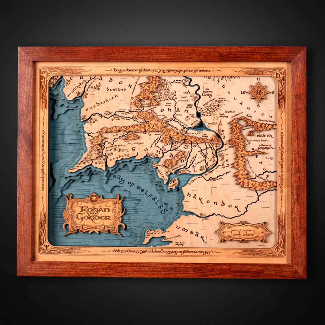 ROHAN AND GONDOR 3D WOOD MAP ZeWood Inc.