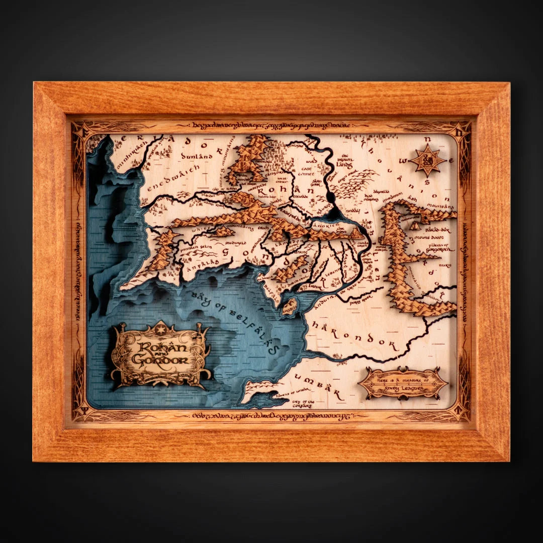 ROHAN AND GONDOR 3D WOOD MAP ZeWood Inc.