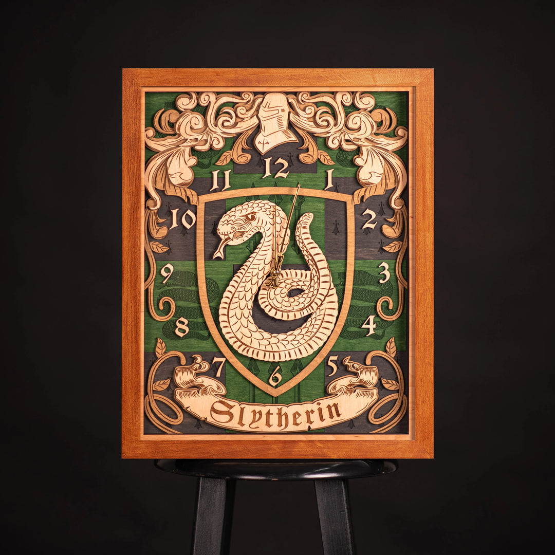 SLYTHERIN 3D WALL CLOCK ZeWood Inc.