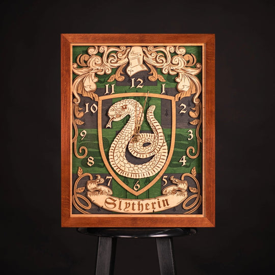 SLYTHERIN 3D WALL CLOCK - ZeWood