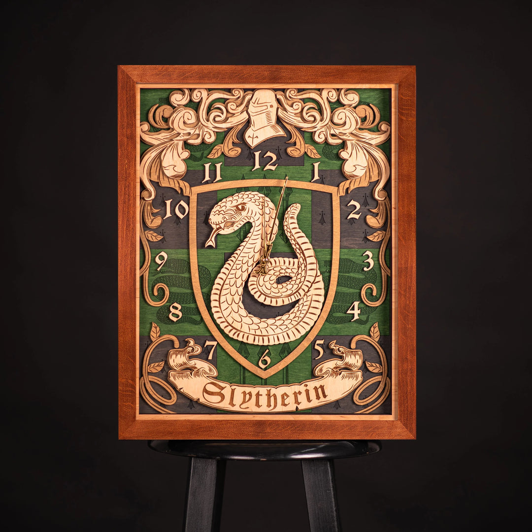 SLYTHERIN 3D WALL CLOCK ZeWood Inc.