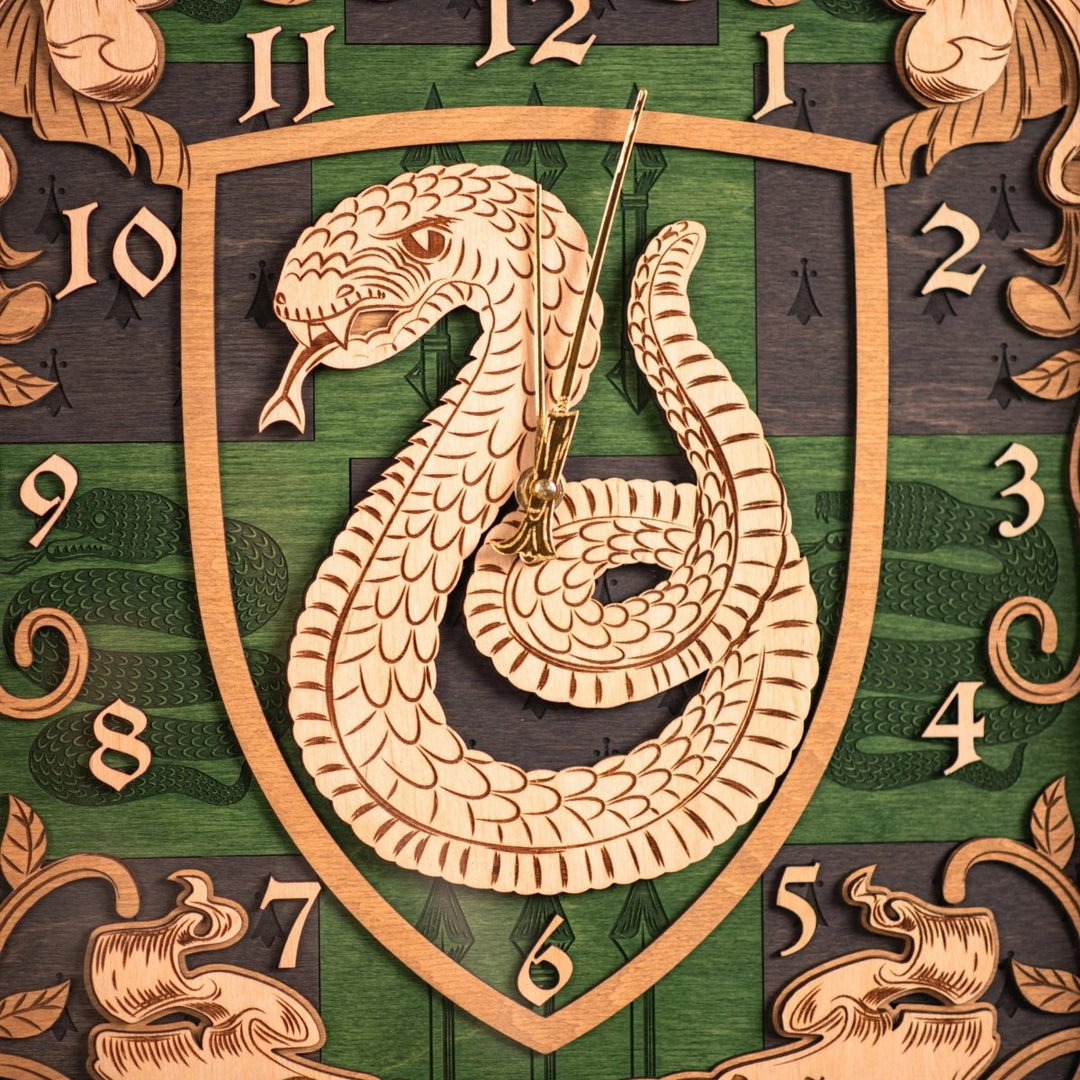 SLYTHERIN 3D WALL CLOCK - ZeWood