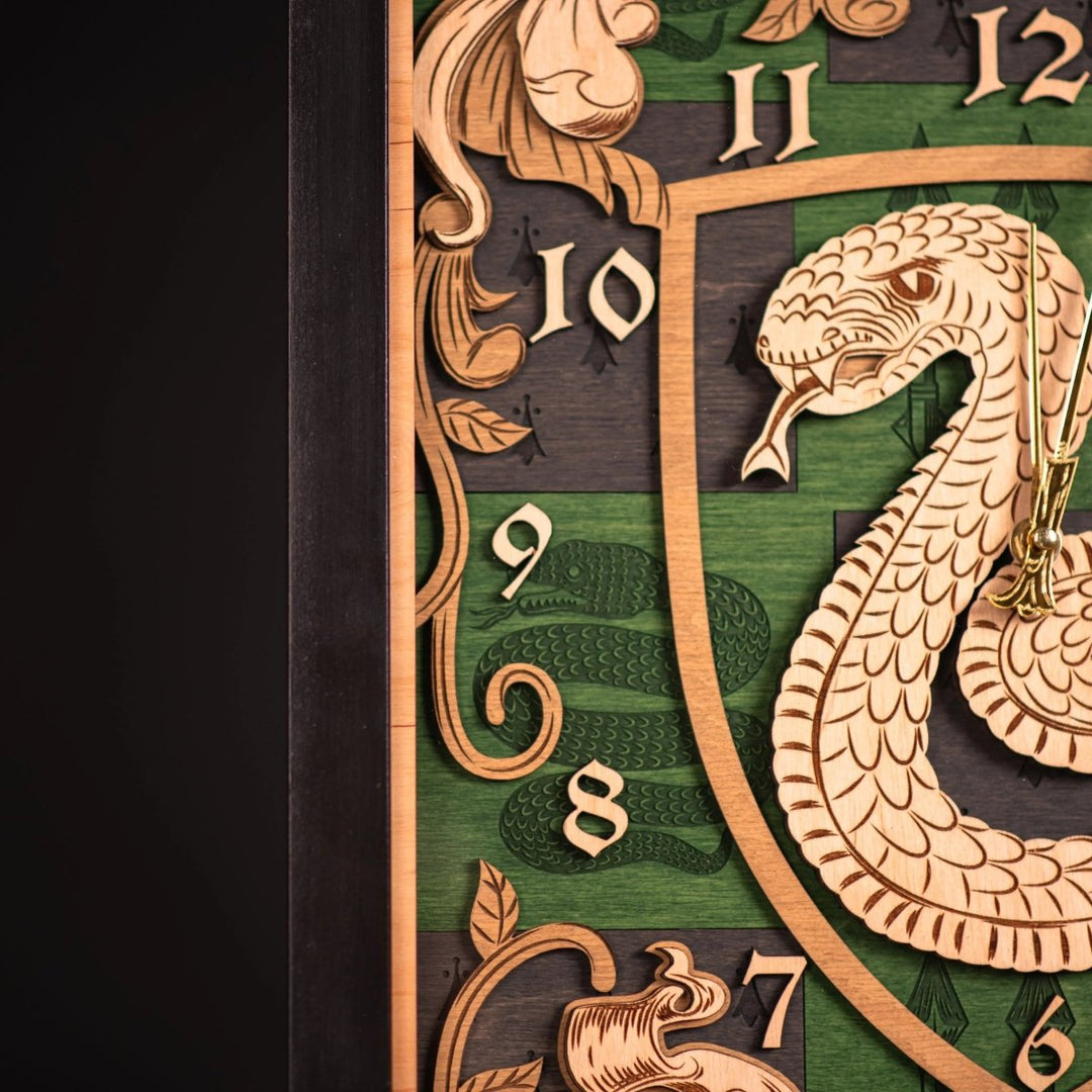 SLYTHERIN 3D WALL CLOCK - ZeWood