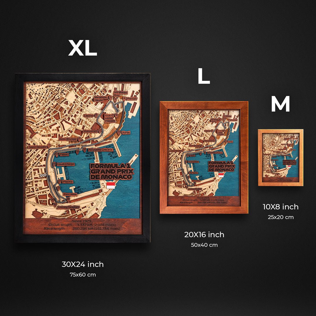 FORMULA 1 GRAND PRIX DE MONACO 3D WOOD MAP - ZeWood