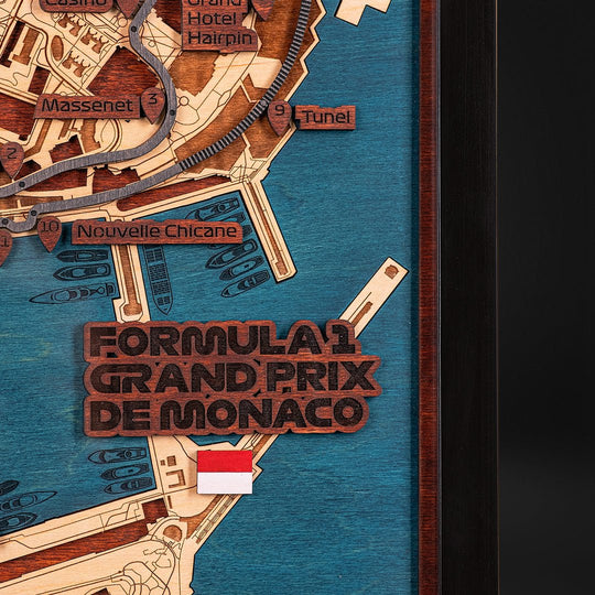 FORMULA 1 GRAND PRIX DE MONACO 3D WOOD MAP - ZeWood