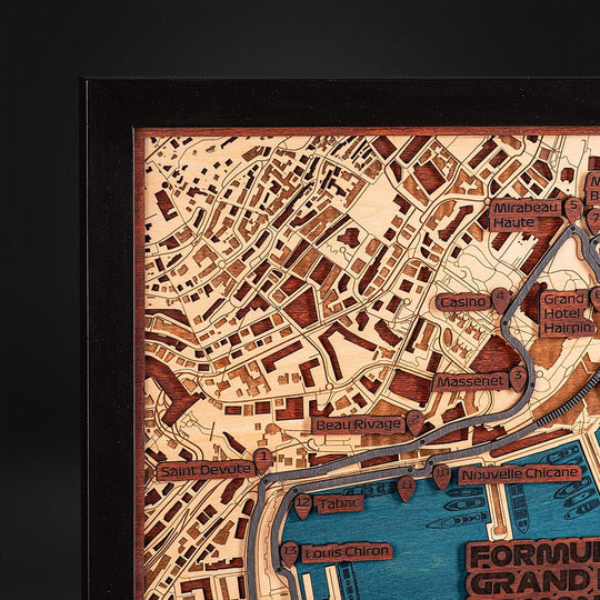 FORMULA 1 GRAND PRIX DE MONACO 3D WOOD MAP - ZeWood