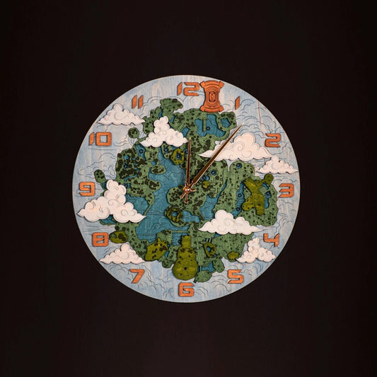 THE HYRULE 3D WOOD CLOCK - GREAT SKY ISLAND - ZeWood