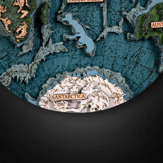 THE WORLD IN HEMISPHERES 3D MAP ZeWood Inc.