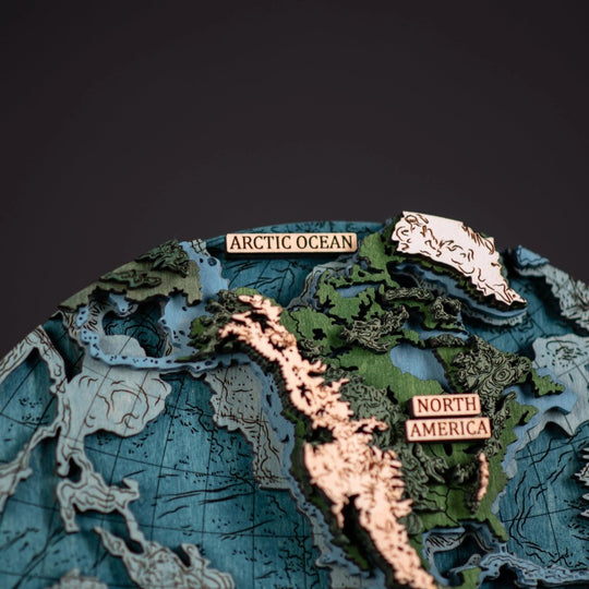 THE WORLD IN HEMISPHERES 3D MAP - ZeWood