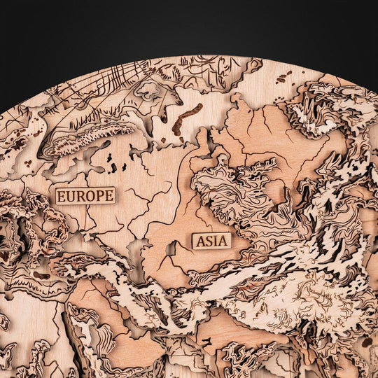 THE WORLD IN HEMISPHERES 3D MAP - ZeWood