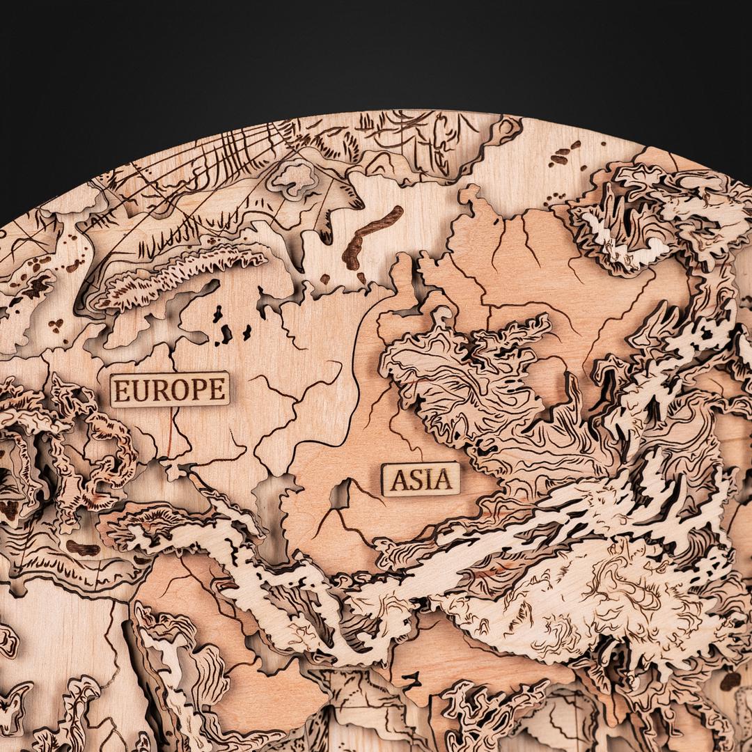 THE WORLD IN HEMISPHERES 3D MAP ZeWood Inc.