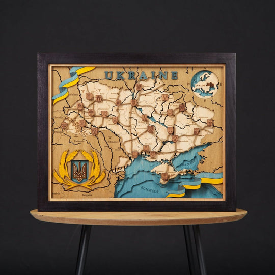 UKRAINE 3D WOOD MAP ZeWood Inc.