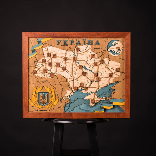 UKRAINE 3D WOOD MAP ZeWood Inc.