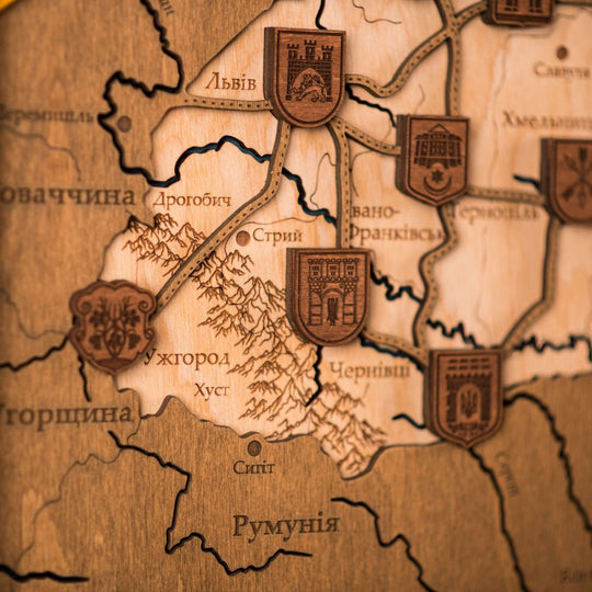 UKRAINE 3D WOOD MAP - ZeWood