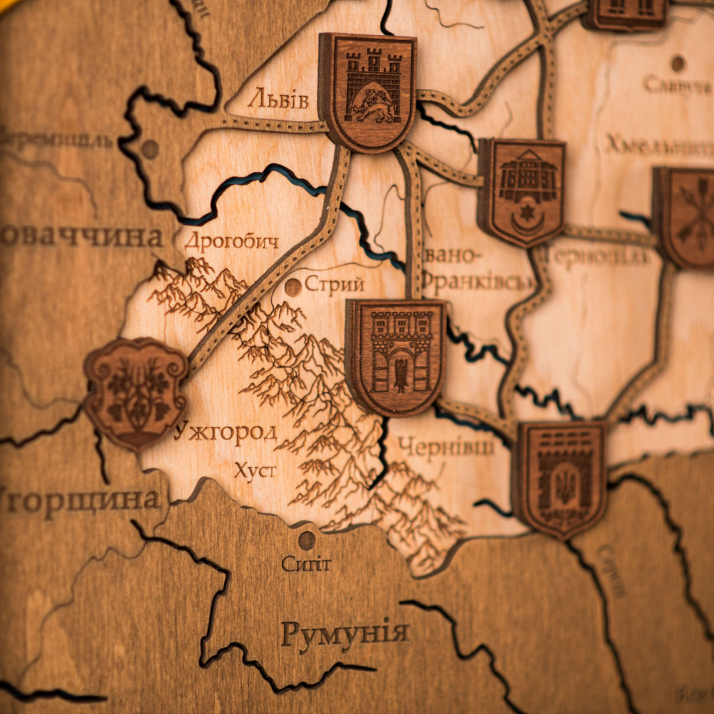 UKRAINE 3D WOOD MAP ZeWood Inc.