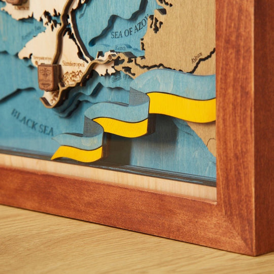 UKRAINE 3D WOOD MAP - ZeWood