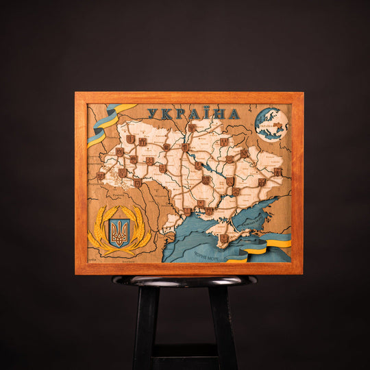 UKRAINE 3D WOOD MAP ZeWood Inc.