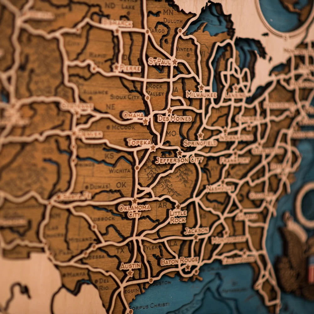 USA 3D WOOD MAP ZeWood Inc.