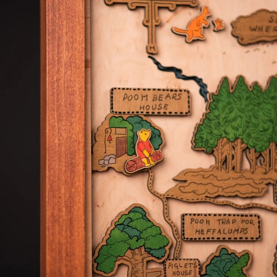 WINNIE THE POOH 3D WOOD MAP - ZeWood