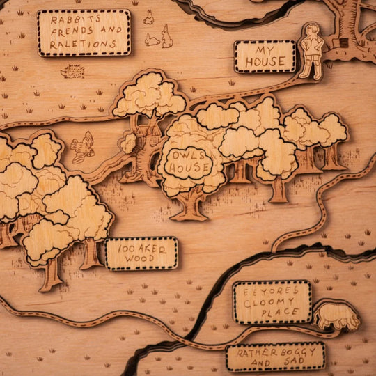 WINNIE THE POOH 3D WOOD MAP ZeWood Inc.