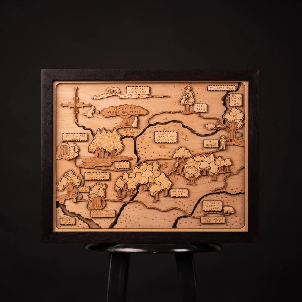 WINNIE THE POOH 3D WOOD MAP - ZeWood