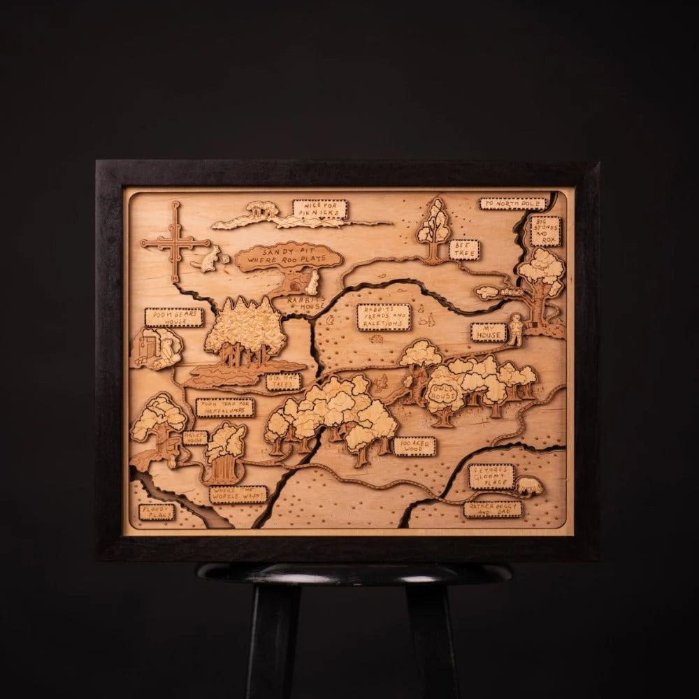 WINNIE THE POOH 3D WOOD MAP ZeWood Inc.