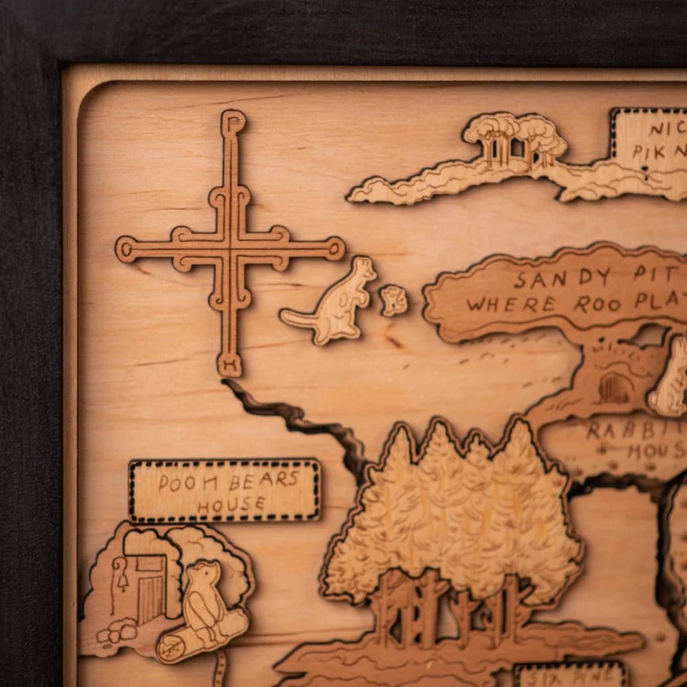 WINNIE THE POOH 3D WOOD MAP - ZeWood