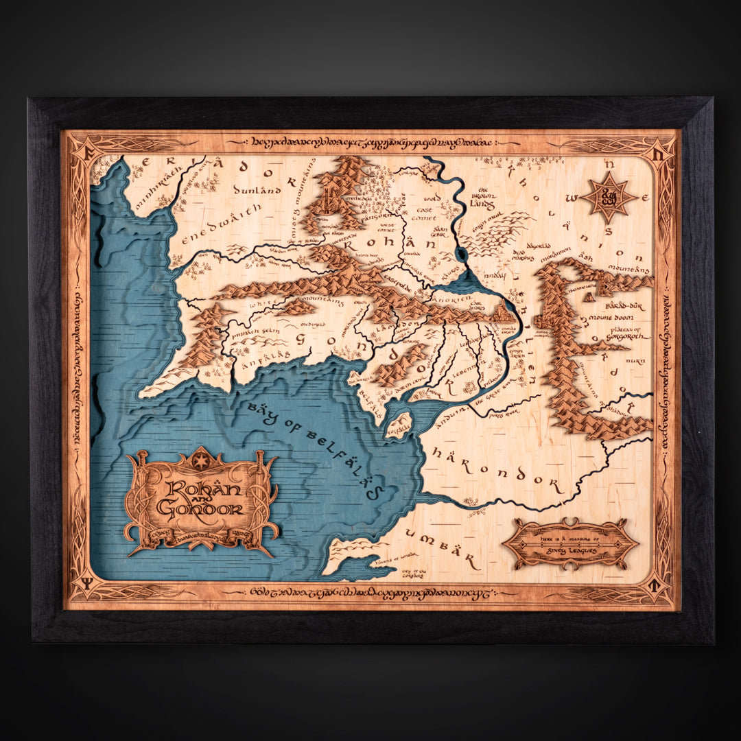 ROHAN AND GONDOR 3D WOOD MAP