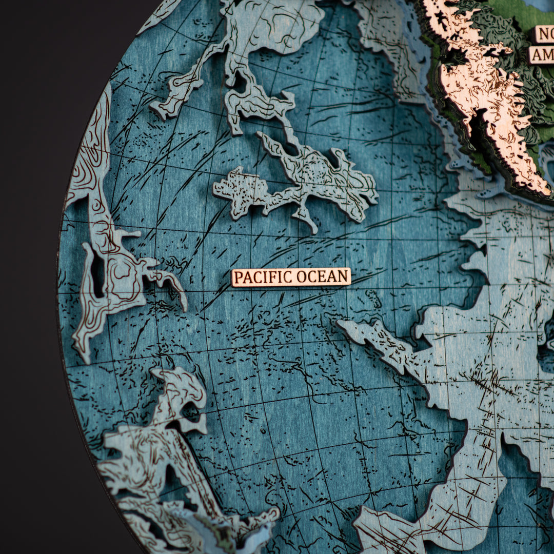 THE WORLD IN HEMISPHERES 3D MAP