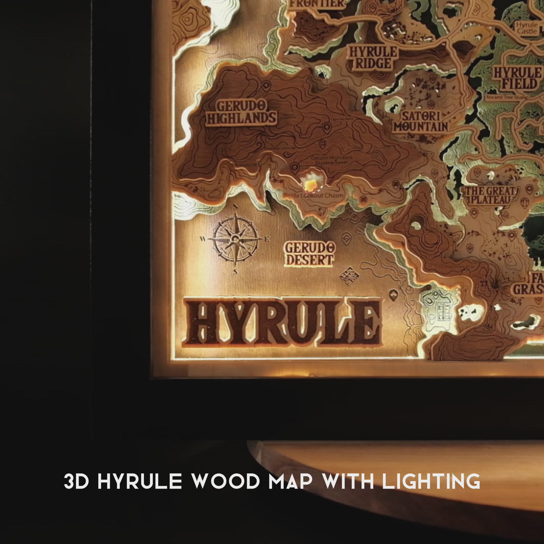 HANDCRAFTED HYRULE 3D WOOD MAP 2.0