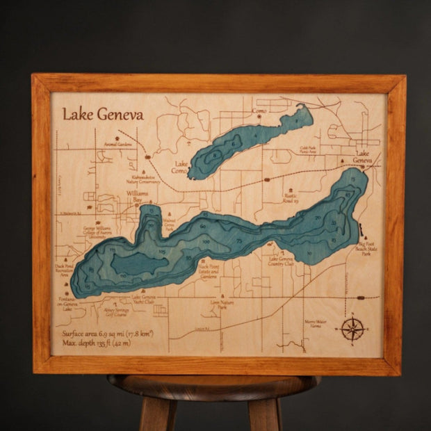 3D LAKE GENEVA MAP - ZeWood
