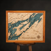 3D THOUSAND ISLANDS WOOD MAP - ZeWood