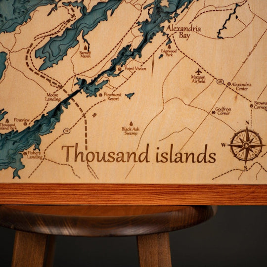 3D THOUSAND ISLANDS WOOD MAP - ZeWood