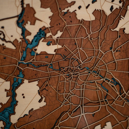 CUSTOM 3D CITY WOOD MAP - ZeWood
