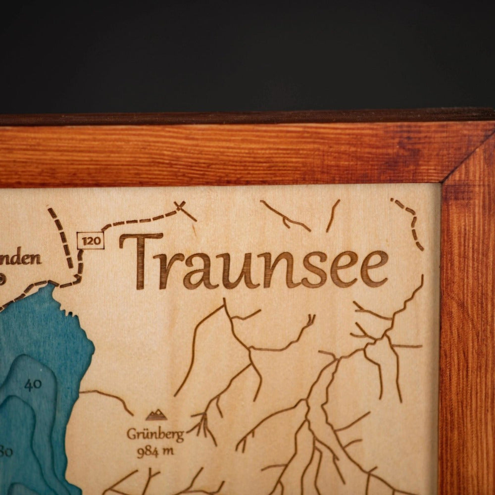 3D TRAUNSEE WOODEN MAP - ZeWood